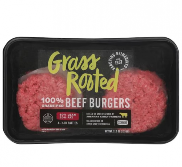 Grass Rooted Beef Burgers, 80% 20% 4 - half lb patties