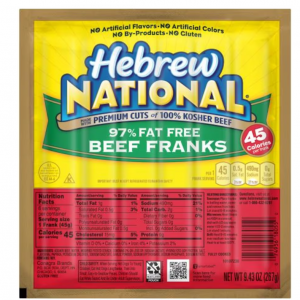Hebrew National Ninety Seven Percent Fat Free Beef Franks