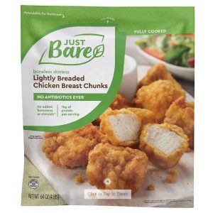 Just Bare Chicken Lightly Breaded Bites 4 lbs