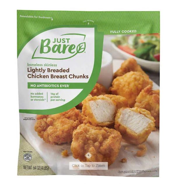 Just Bare Chicken Lightly Breaded Bites 4 lbs