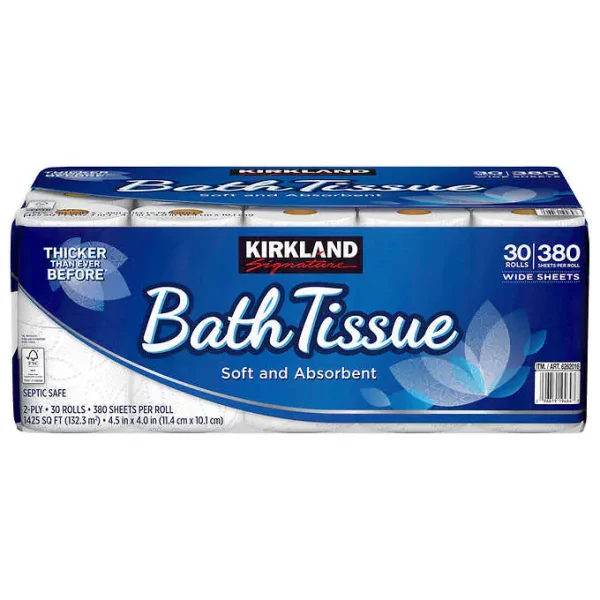 Kirkland Signature Toilet Paper Bath Tissue, 2-Ply - 30 Rolls