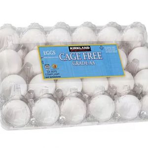 Kirkland Signature Cage free eggs USDA Grade AA Large White 24 Ct