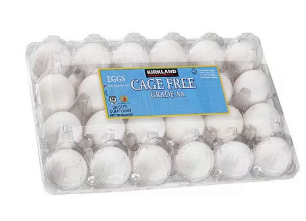 Kirkland Signature Cage free eggs USDA Grade AA Large White 24 Ct