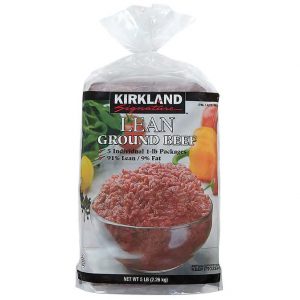 Kirkland Signature Lean Ground Beef 91% 1 lb, 5-count