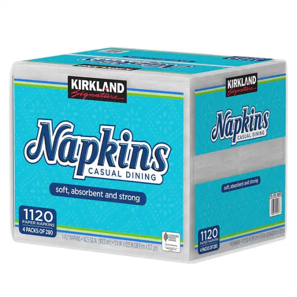 Kirkland Signature Napkins, 1 Ply, 280 ct 4-pack