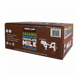 Kirkland Signature Organic Reduced Fat Chocolate Milk, 8.25 fl oz, 24 ct