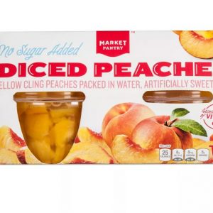 No Sugar Added Diced Peaches Fruit Cups 4ct - Market Pantry
