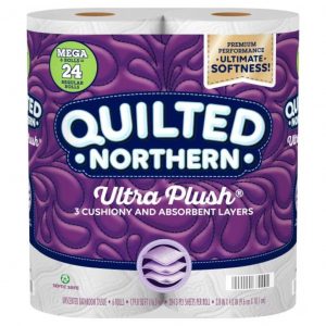 Quilted Northern Bathroom Tissue, Unscented, Mega Rolls - 6 rolls 24 regular rolls