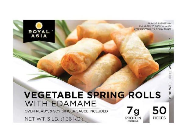 Royal Asia Vegetable Spring Rolls with Soy Ginger Sauce, 50-count, 48 oz