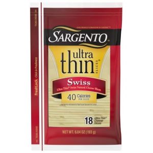 Sargento Cheese Slices, Swiss, Ultra Thin 18 slices [6.84 oz (193 g)