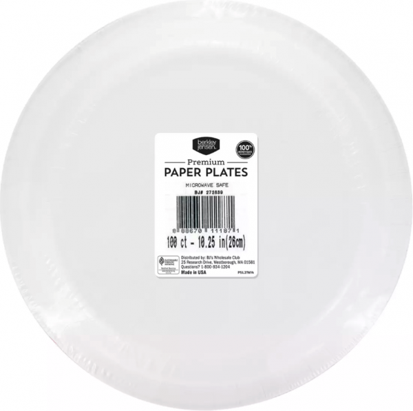 Berkley Jensen White 10.25" Plate -  100 ct.