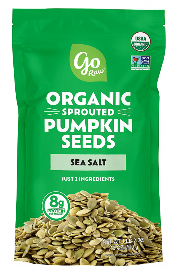 Go Raw Organic Sprouted Pumpkin Seeds with Sea Salt, 18 oz