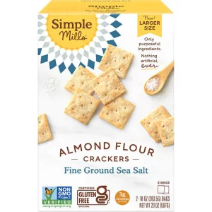 Simple Mills Almond Flour Crackers, Fine Ground Sea Salt, 20 oz