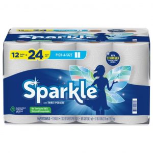 Sparkle Pick-A-Size Paper Towels 12 Double Rolls = 24 Rolls