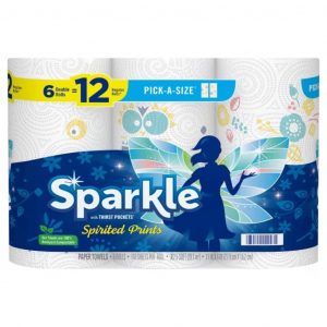 Sparkle Pick-A-Size Paper Towels 6 Double Rolls = 12 Rolls