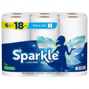 Sparkle Pick-A-Size Paper Towels 6 Triple Rolls = 18 Rolls