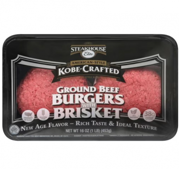 Steakhouse Elite Kobe-Crafted Ground Beef Burgers, with Brisket, American-Style 16 oz or 1 lb