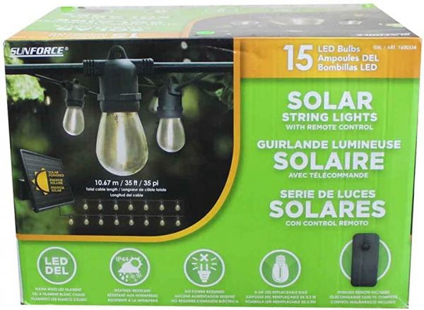 Sunforce 35' Solar String Lights with Remote Control