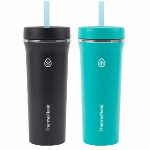 ThermoFlask 32-Ounce Stainless Steel Straw Tumbler 2-Pack