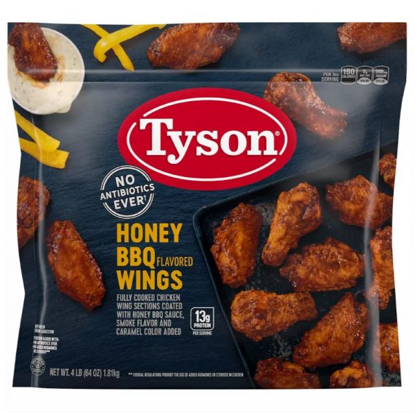 Tyson Any'tizers Honey BBQ Bone-In Chicken Wings, 4 lbs.