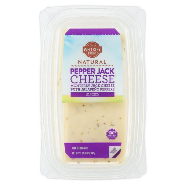 Wellsley Farms Sliced Pepper Jack Cheddar Cheese, 32 oz.