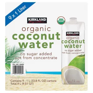 Kirkland Signature Organic Coconut Water 1 Liter - 9 Pack