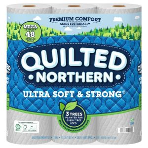 Quilted Northern Bathroom Tissue Ultra Soft and Strong Blue Mega Rolls - 12 Pack
