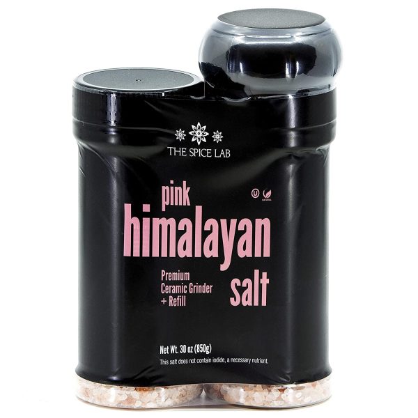 The Spice Lab Pink Himalayan Salt Grinder and Refill 2, 15 oz